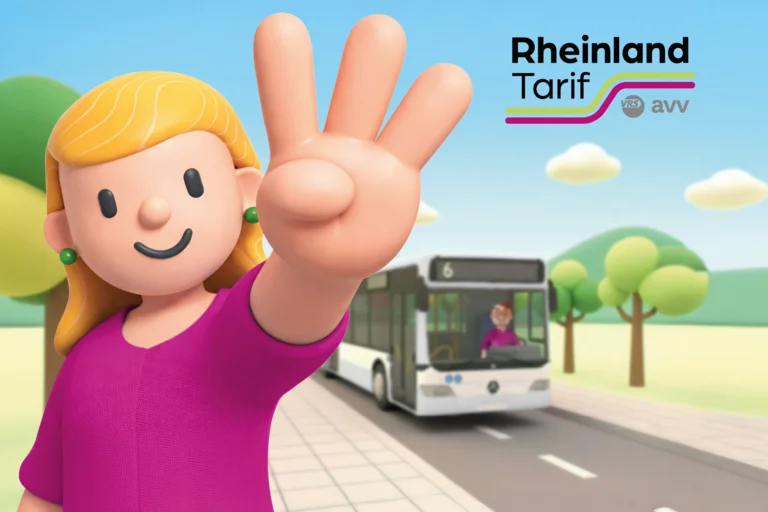 Eine Knetfigur zeigt mit einem Lächeln drei Finger nach oben