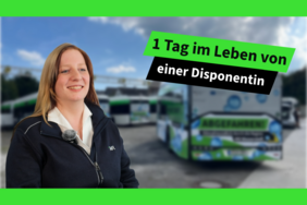 Das Bild zeigt die Disponentin Daniela Giese, die in die Kamera lächelt