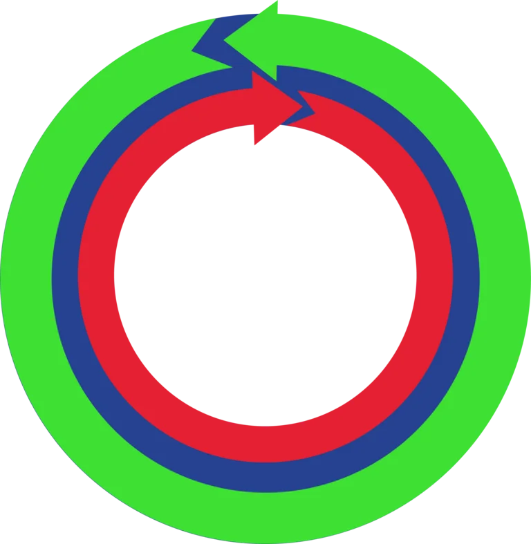 Zwei gegenläufige Pfeile in Ringform sind das Symbol für die Ringlinie 270 und 271
