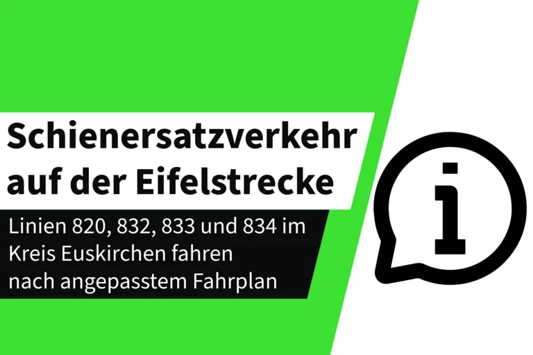 SEV auf der Eifelstrecke: Ab 13.10. Fahrzeitanpassungen auf den Linien 820, 832-34