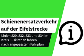 SEV auf der Eifelstrecke: Ab 13.10. Fahrzeitanpassungen auf den Linien 820, 832-34