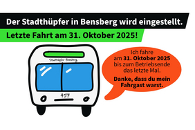 Das Bild zeigt eine Comicgrafik des Bensberger Stadthüpfers, der sich verabscheidet