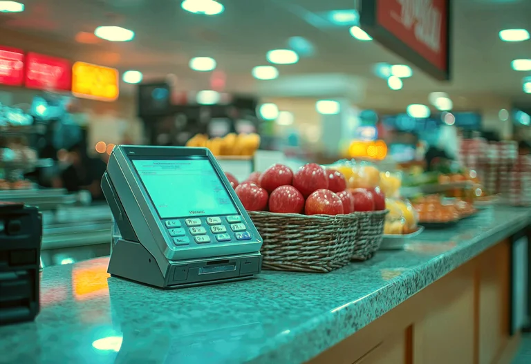 close up einer Theke eines Kiosks