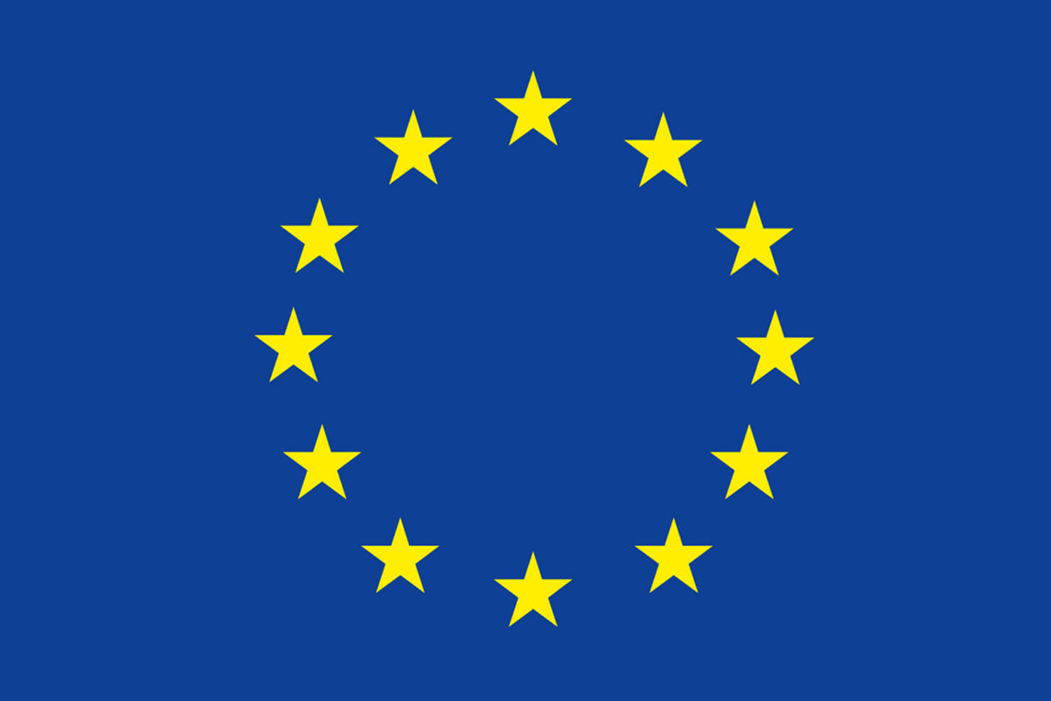 EU-Flagge EU-Flagge. Blauer Hintergrund mit gelben Sternen.